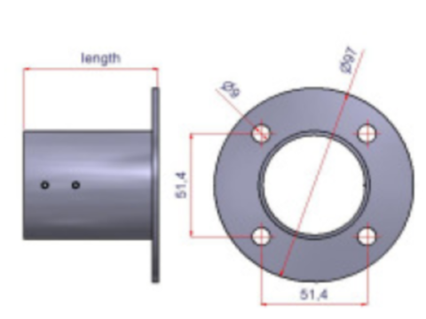 Round base 104mm with cover, black