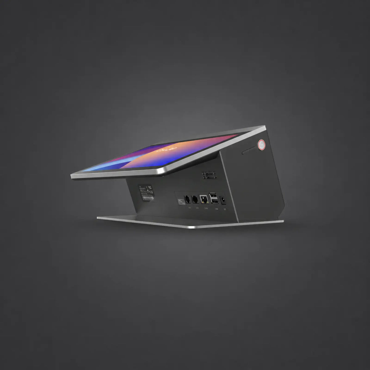 Falcon 1 - 10.1" Touchsystem, Android 11, 80mm Thermodrucker, 2.4" LCD-Kundendisplay, NFC, 4G, 4GB RAM, 32GB ROM – weitere Ansicht auf einheitlichem Anthrazit-Hintergrund
