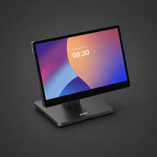 Swan 2 - 15.6" Touchsystem, Android 13 mit GMS, 4GB RAM, 64GB ROM – Produktansicht auf einheitlichem Anthrazit-Hintergrund