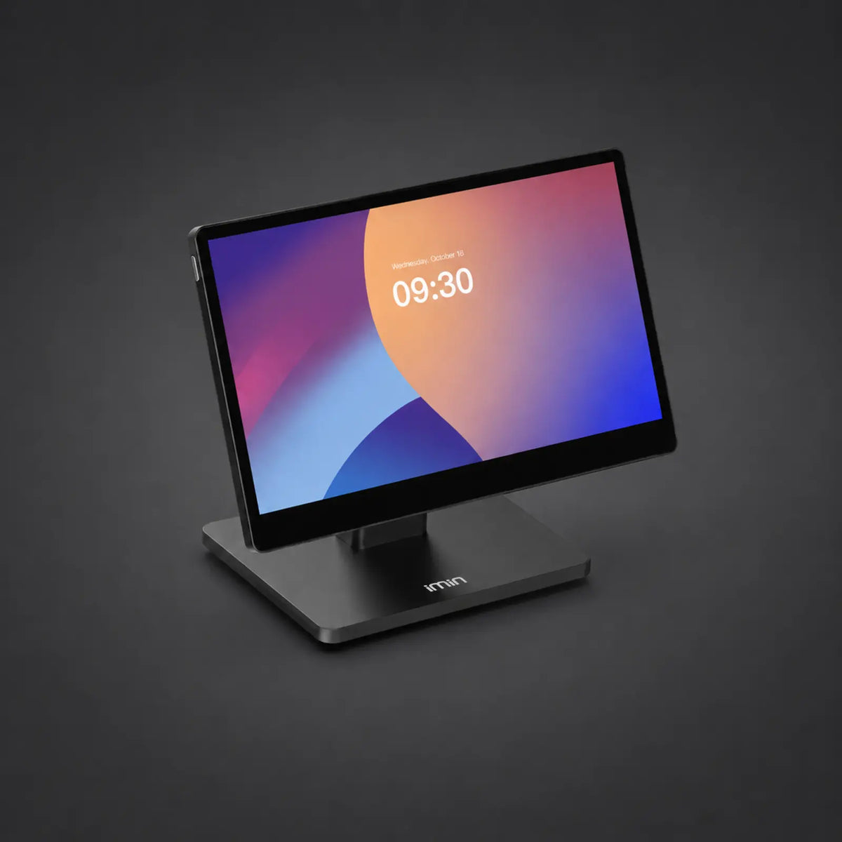 Swan 2 - 15.6" Touchsystem, Android 13, 4GB RAM, 64GB ROM – Produktansicht auf einheitlichem Anthrazit-Hintergrund