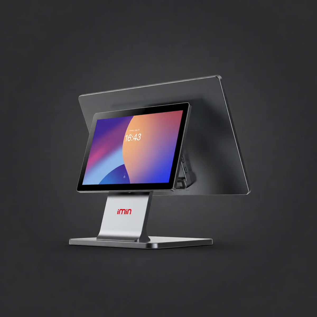 Swan 1 Pro - 15.6" Touchsystem, Android 13 GMS, 8GB RAM, 128GB ROM – weitere Ansicht auf einheitlichem Anthrazit-Hintergrund